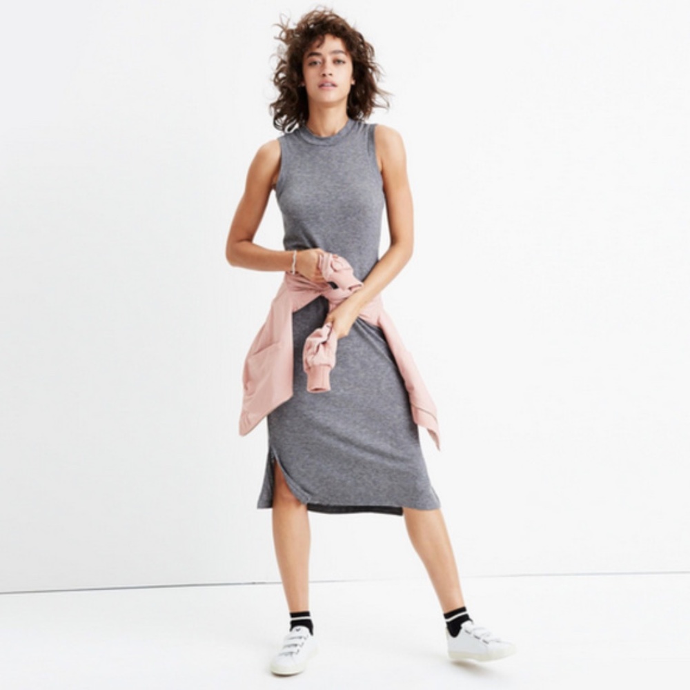 Madewell Ribbed Mockneck Midi Dress